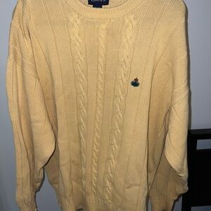 GANT Men's Light Yellow Cable Knit Sweater